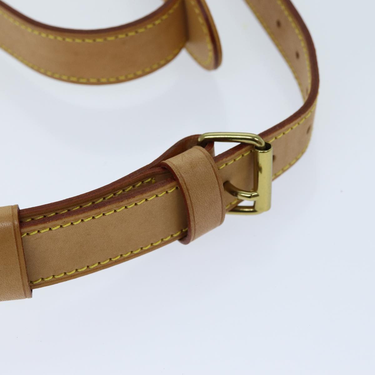 LOUIS VUITTON Powanie Shoulder Strap Leather 2Set Beige LV am6383