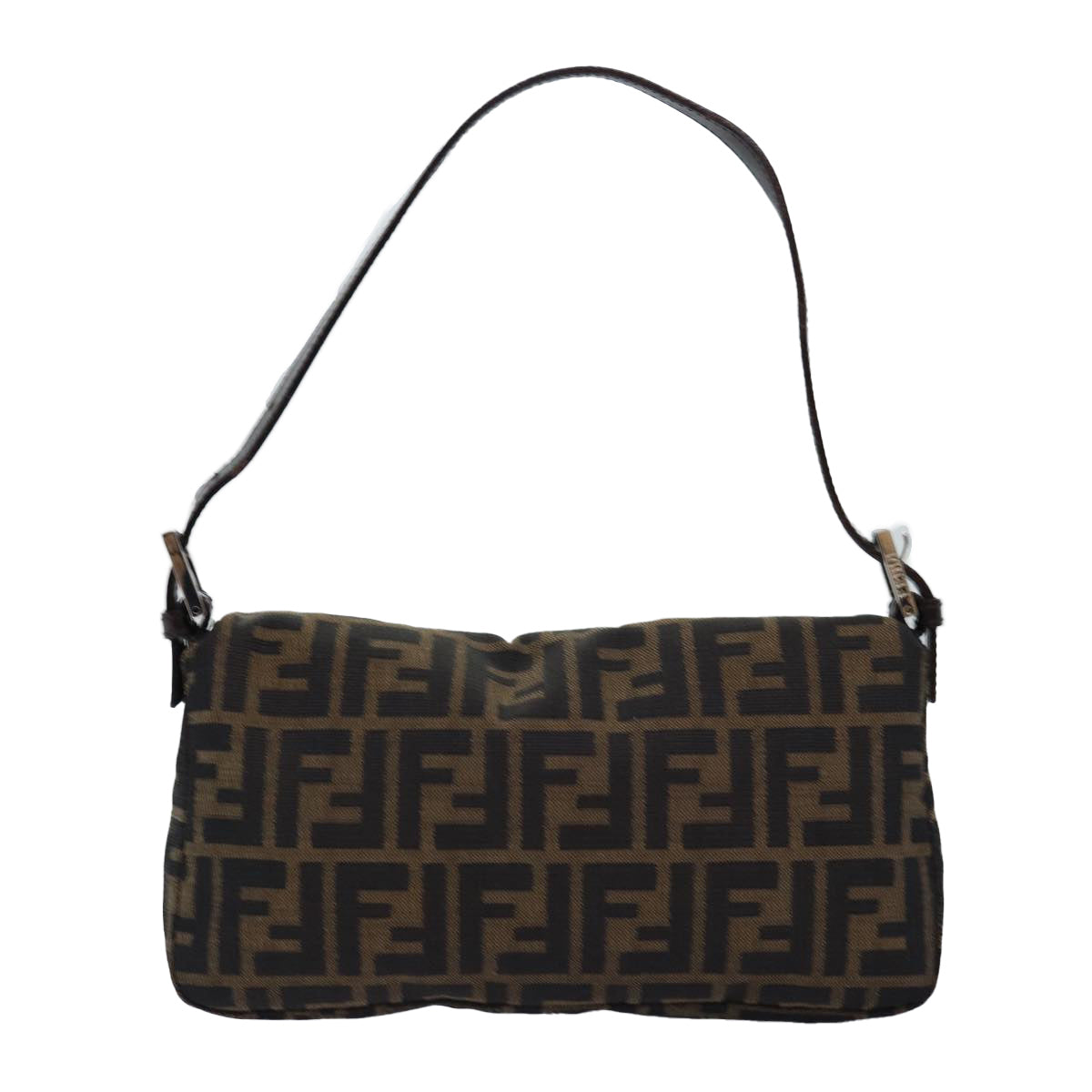 Luxury Fendi Zucca Canvas Mamma Baguette Shoulder Bag Black Brownam6402A