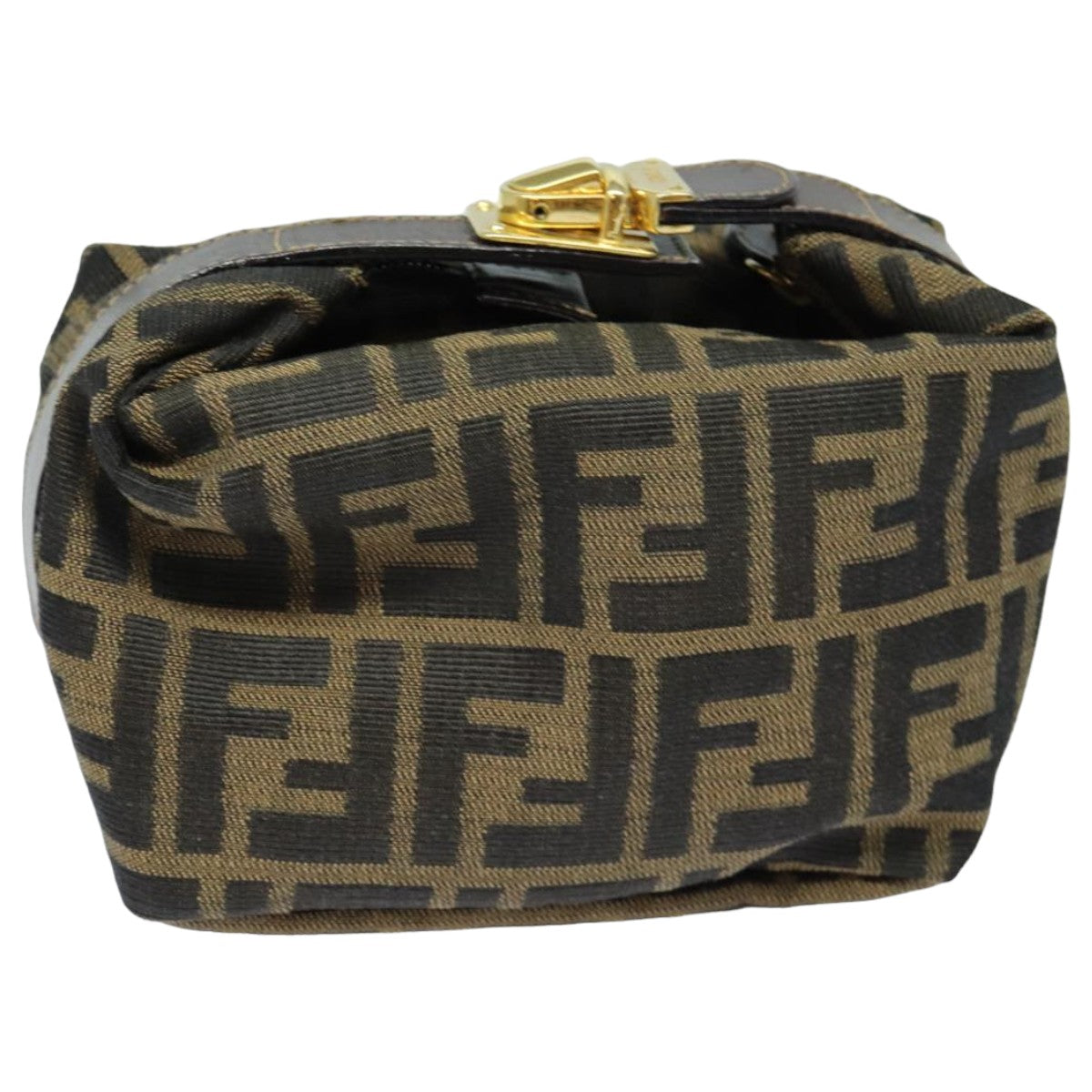 Luxury Fendi Zucca Canvas Mini Hand Bag Brown Blackam6470