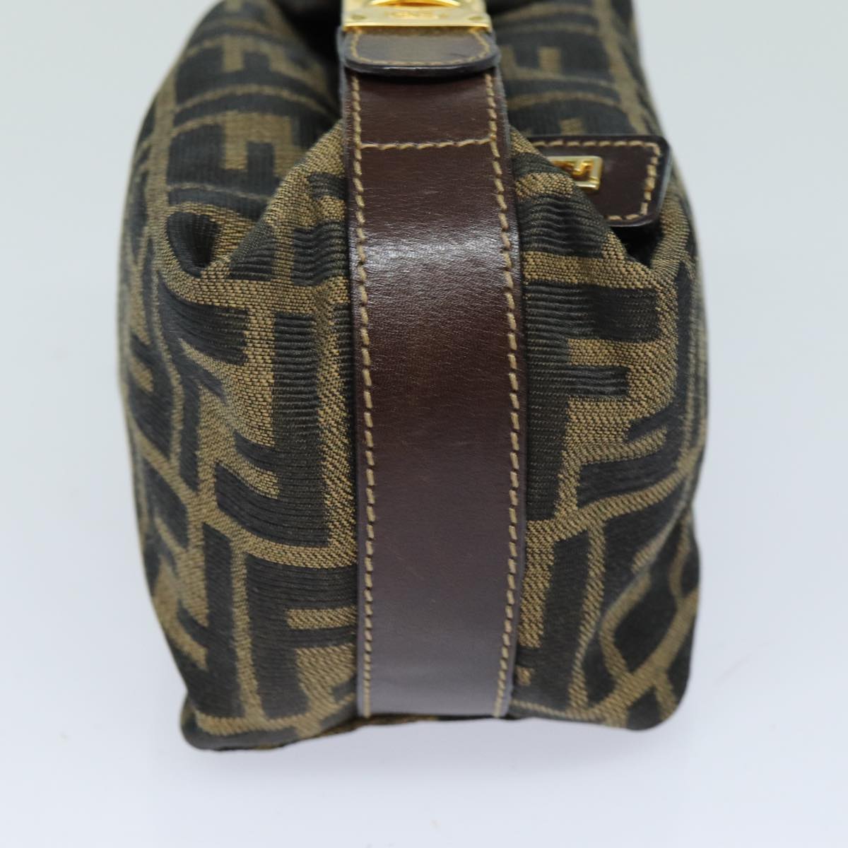 Luxury Fendi Zucca Canvas Mini Hand Bag Brown Blackam6470