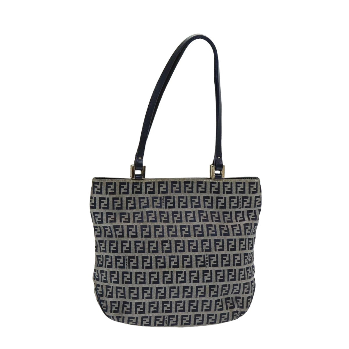 Luxury Fendi Zucchino Canvas Hand Bag Navyam6542