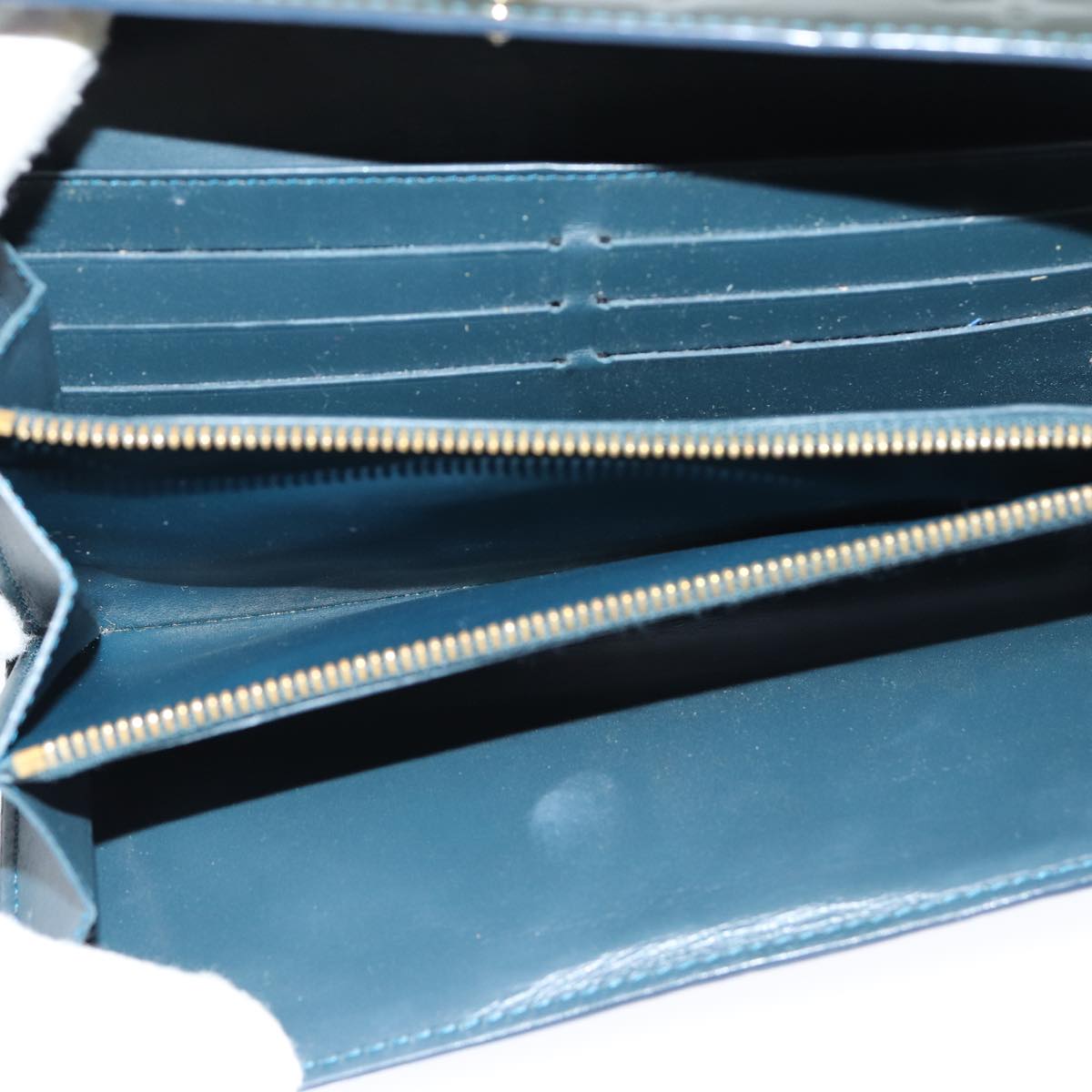 LOUIS VUITTON Vernis Portefeiulle Sarah Long Wallet Bluenuit M93667 am6574