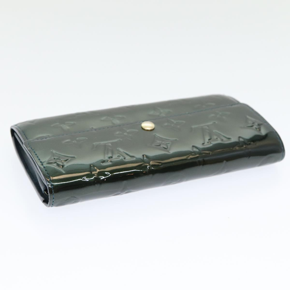 LOUIS VUITTON Vernis Portefeiulle Sarah Long Wallet Bluenuit M93667 am6574