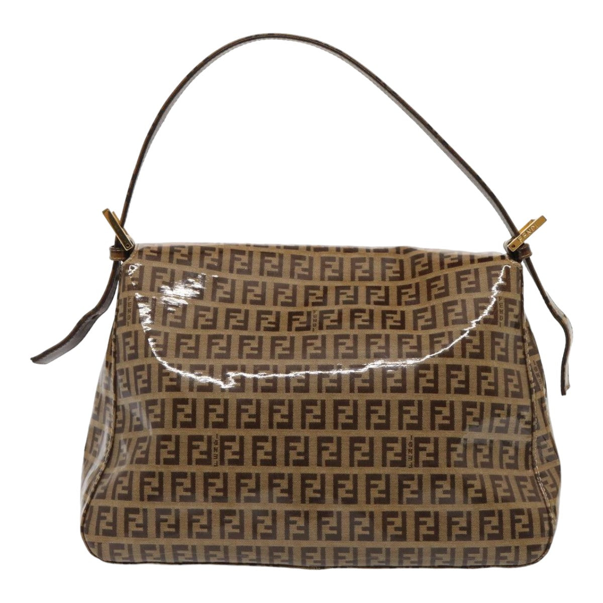 Luxury Fendi Zucchino Canvas Mamma Baguette Shoulder Bag Beigeam6583