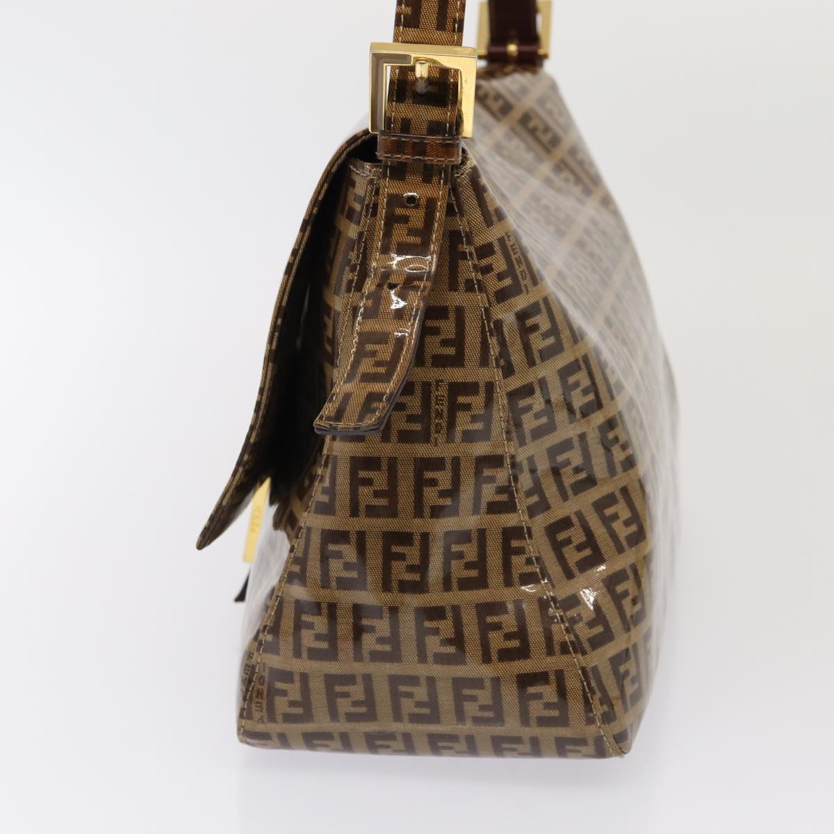 Luxury Fendi Zucchino Canvas Mamma Baguette Shoulder Bag Beigeam6583