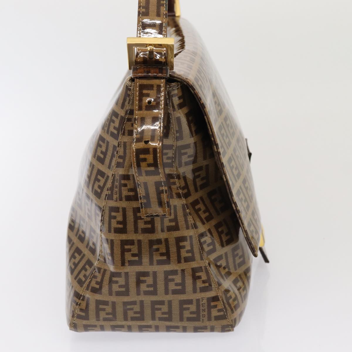 Luxury Fendi Zucchino Canvas Mamma Baguette Shoulder Bag Beigeam6583