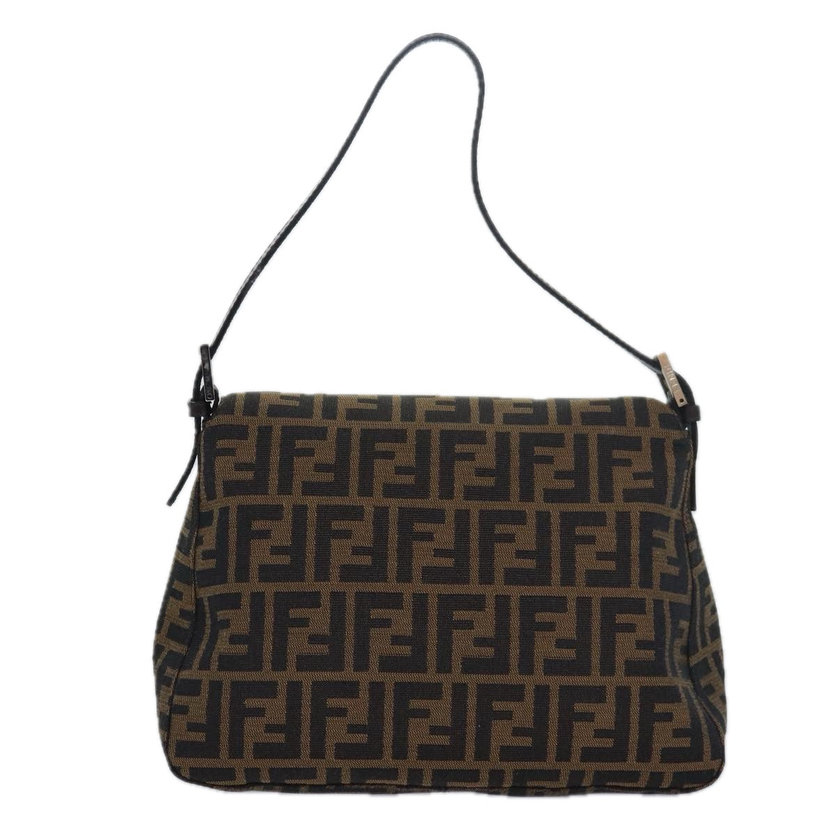 Luxury Fendi Zucca Canvas Mamma Baguette Shoulder Bag Brown Blackam6643A