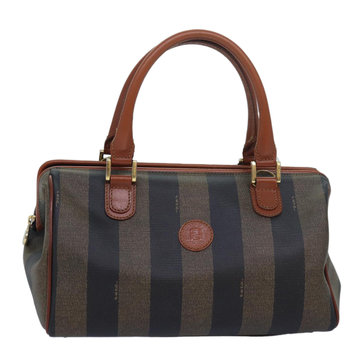 Luxury Fendi Pecan Canvas Hand Bag Coated Canvas Brown Khakiam6676