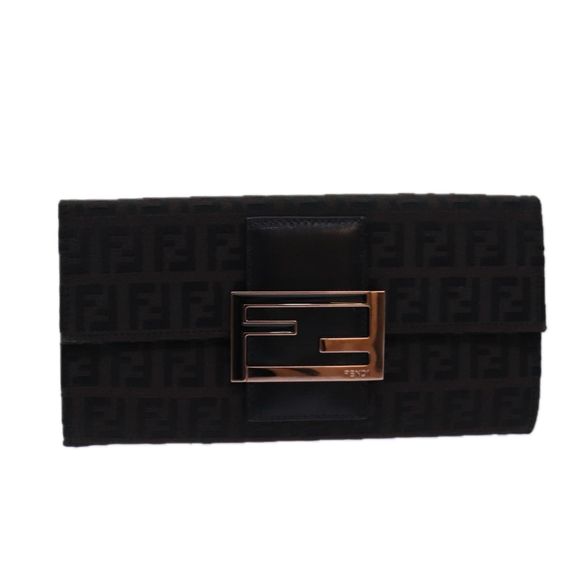 Luxury Fendi Zucchino Canvas Long Wallet Brownam6703