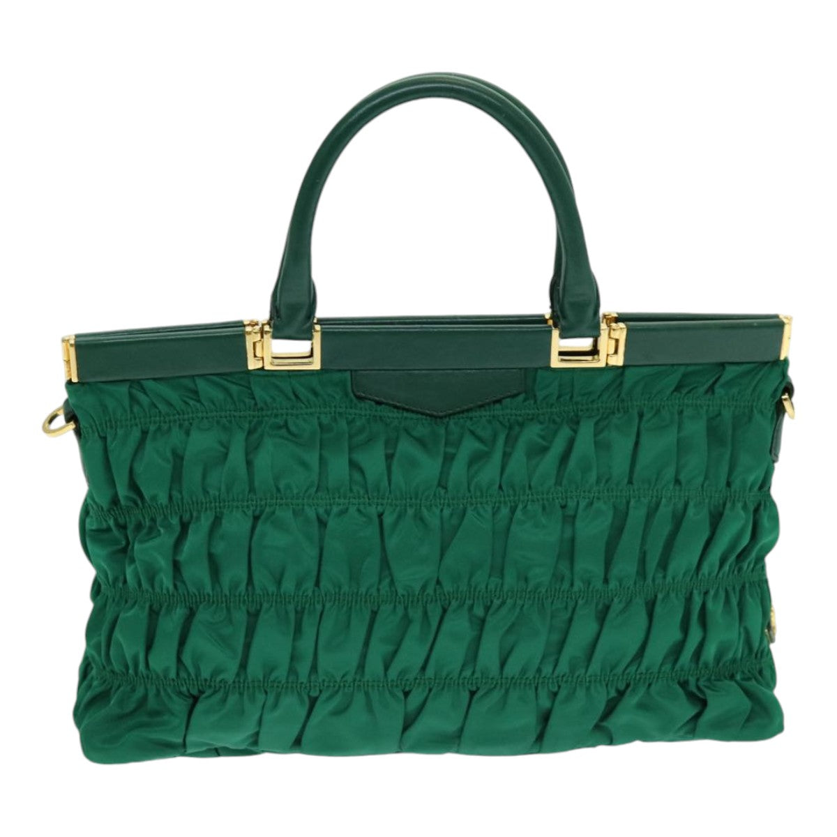 Luxury Prada Hand Bag Leather 2way Green  am6712