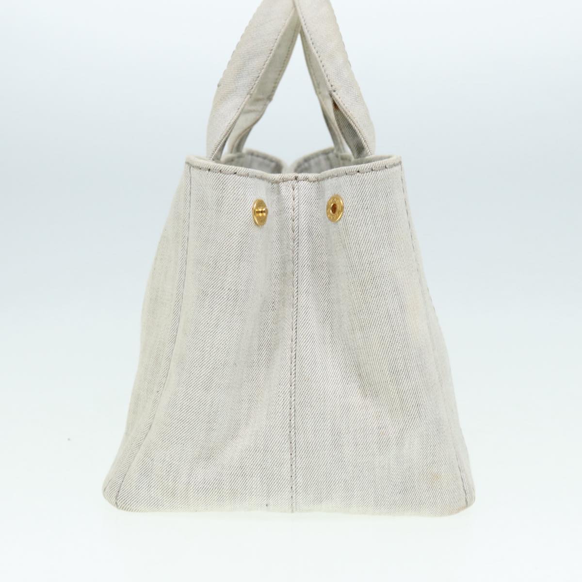 Luxury Prada Canapa MM Hand Bag Canvas 2way Gray  am6726