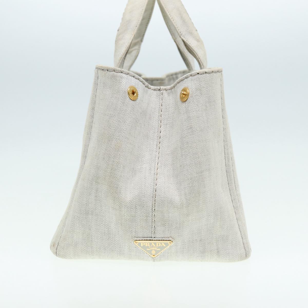 Luxury Prada Canapa MM Hand Bag Canvas 2way Gray  am6726