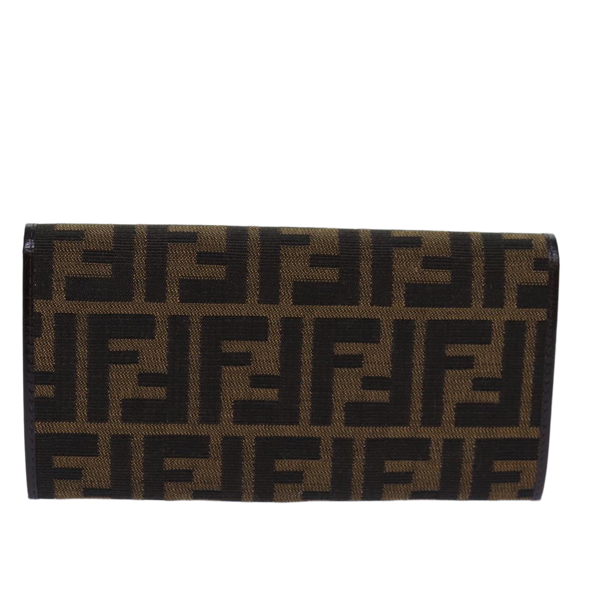 Luxury Fendi Zucca Canvas Long Wallet Black Brown Silveram6788