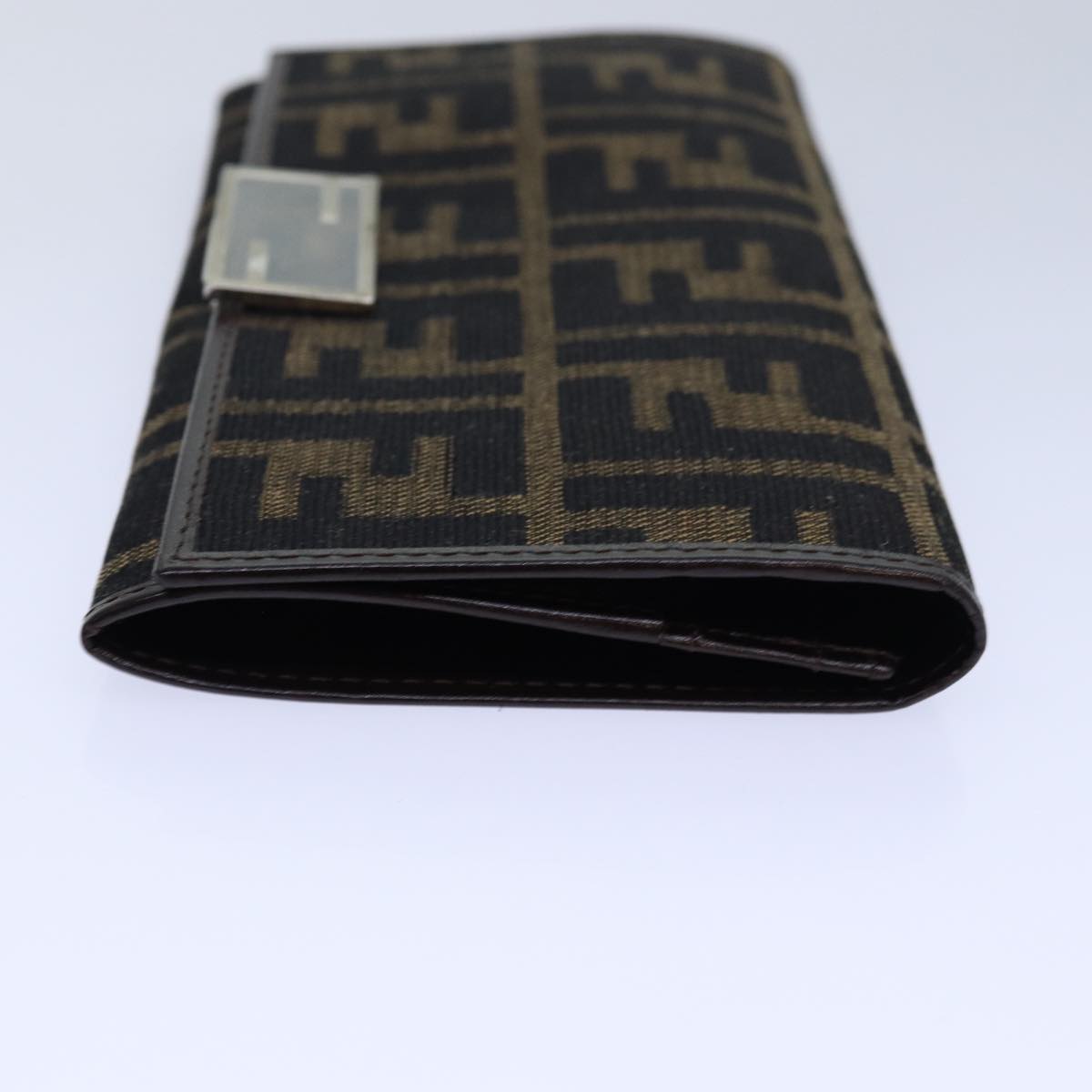 Luxury Fendi Zucca Canvas Long Wallet Black Brown Silveram6788