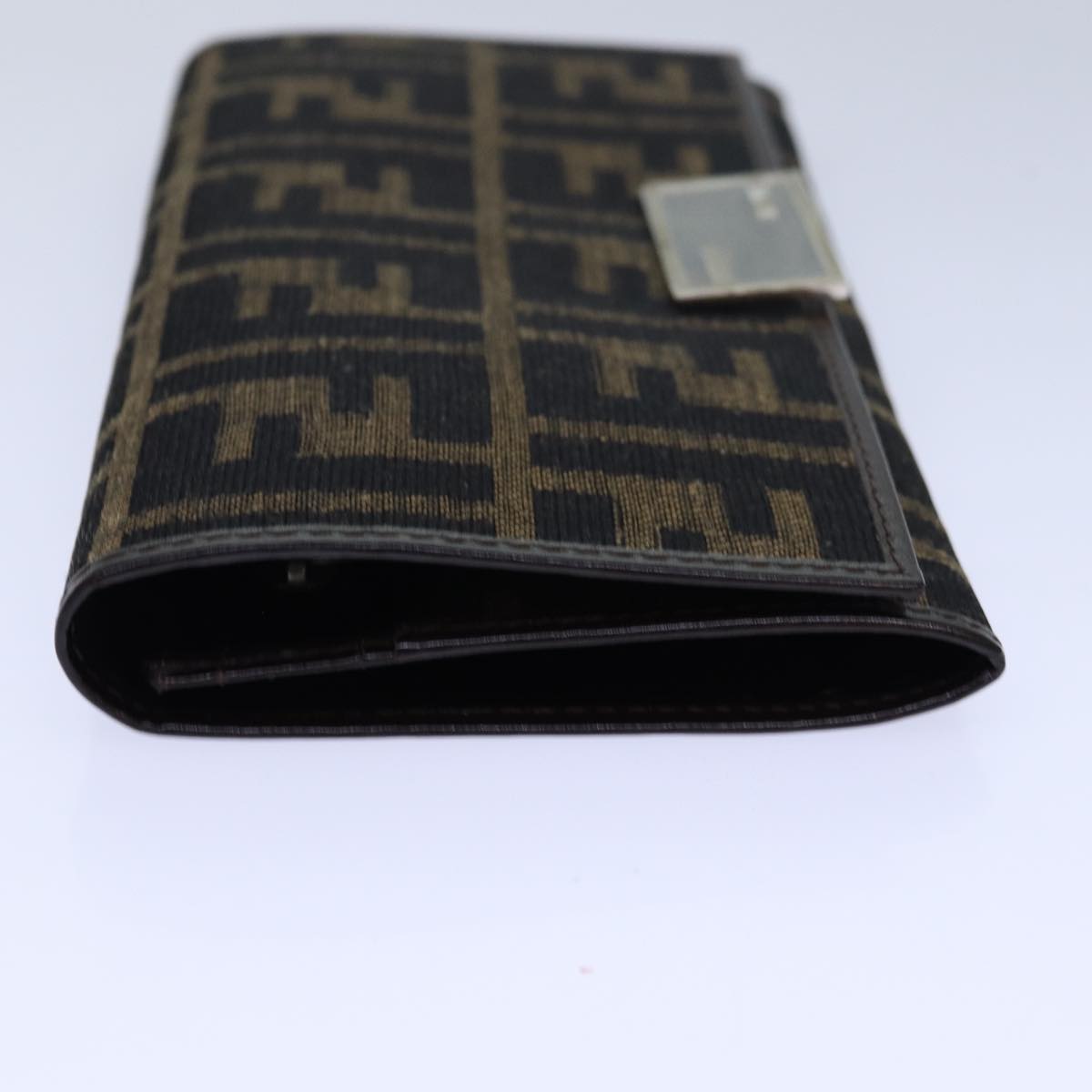 Luxury Fendi Zucca Canvas Long Wallet Black Brown Silveram6788