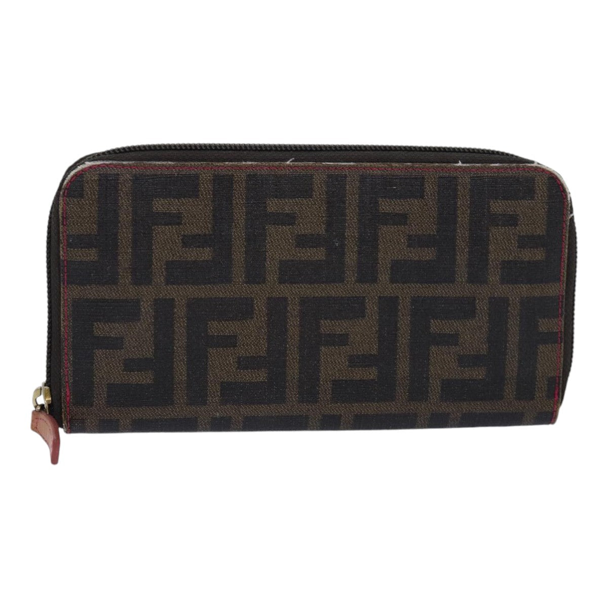 Luxury Fendi Zucca Canvas Long Wallet Black Brown goldam6791