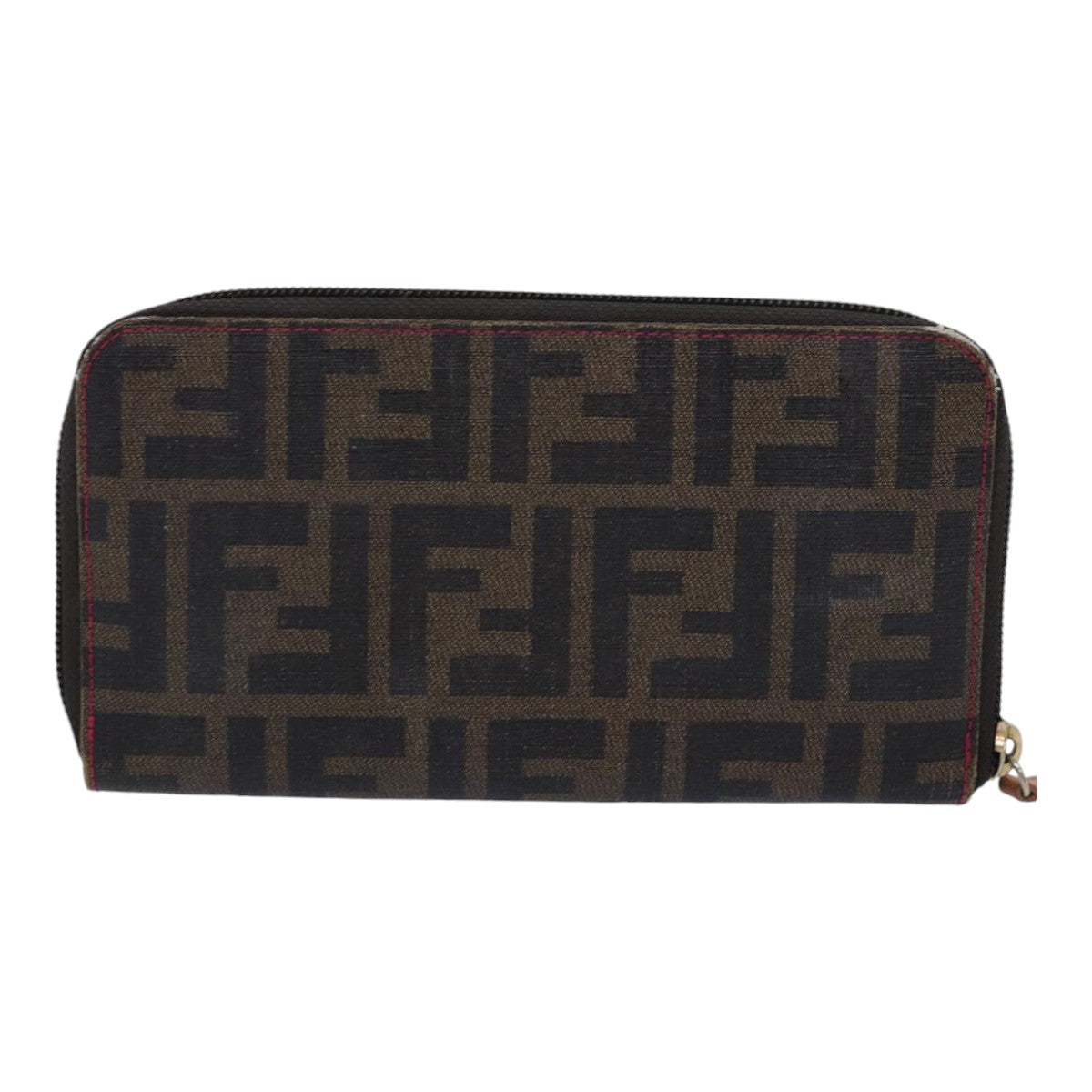 Luxury Fendi Zucca Canvas Long Wallet Black Brown goldam6791