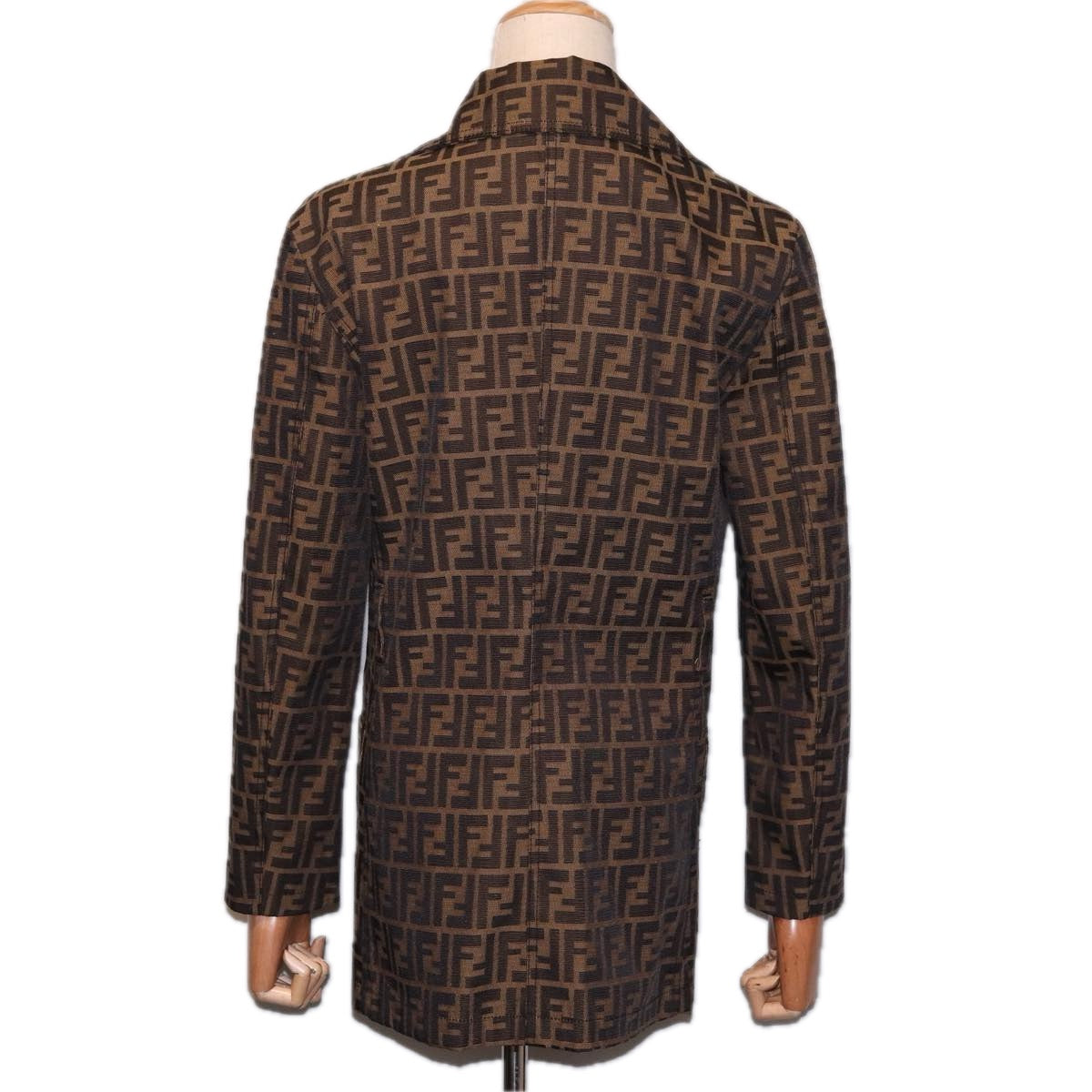 Luxury Fendi Jacket Zucca Canvas Jacket 38 Brown Blackam6809