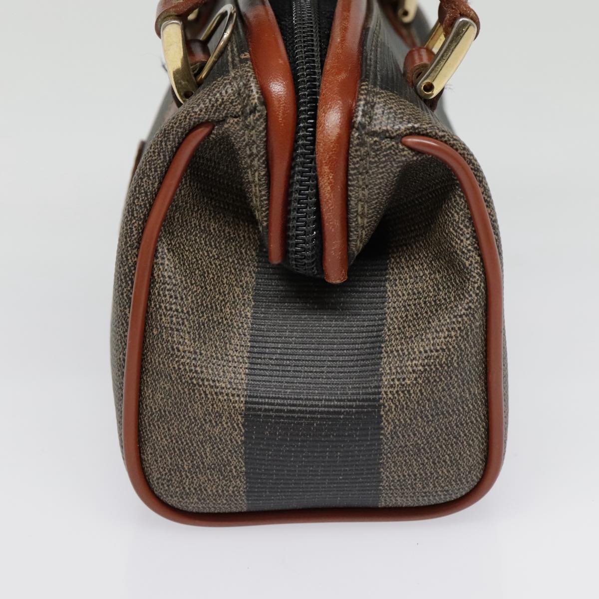 Luxury Fendi Pecan Canvas Hand Bag Coated Canvas 2way Brown Khakiam6873