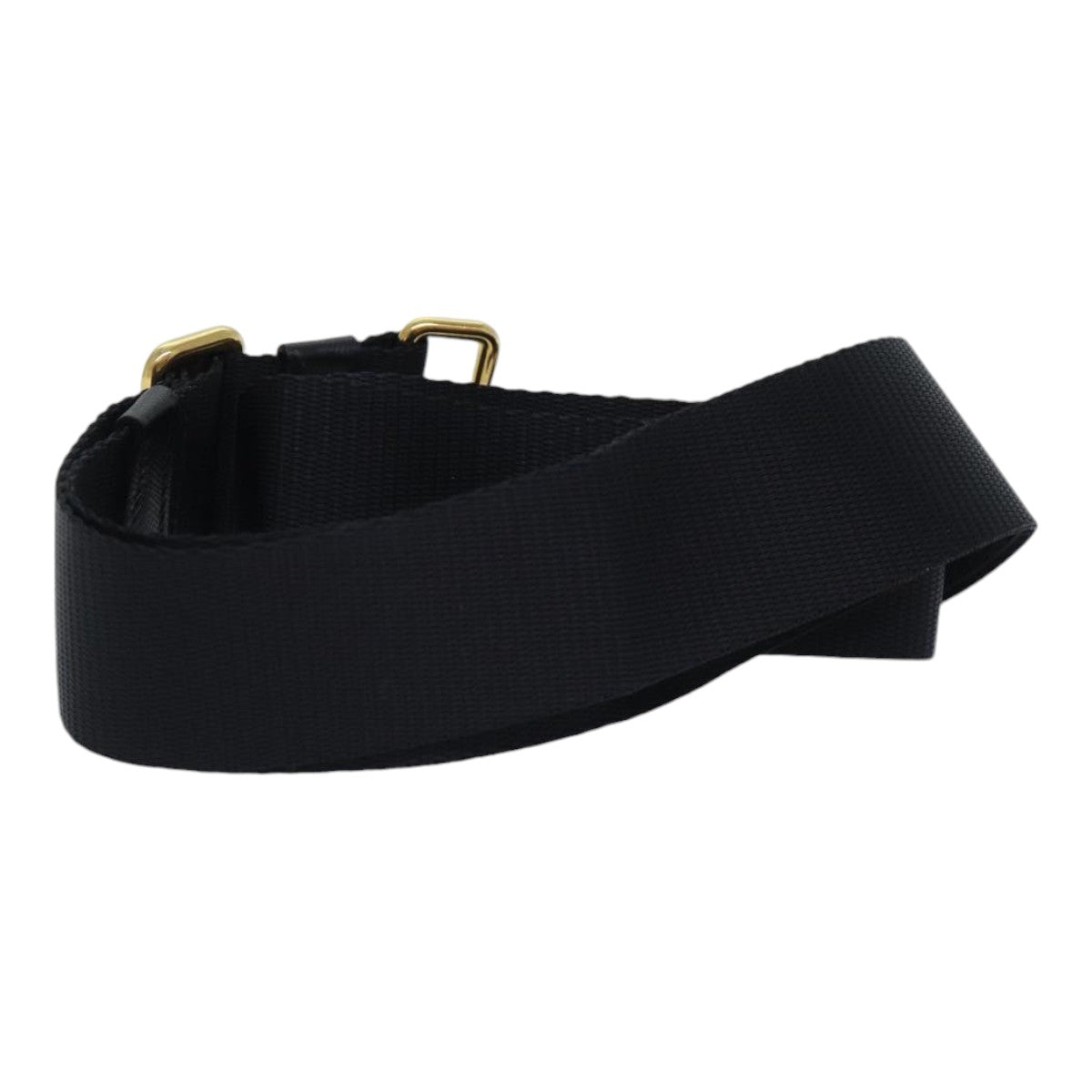 Luxury Prada Adjustable Shoulder Strap polyester 24.8""-43.3"" Black Gold  am6898