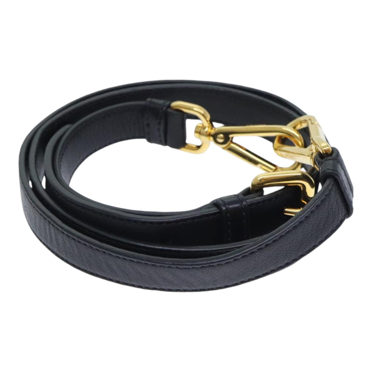 Luxury Prada Adjustable Shoulder Strap Leather 39""-43.3"" Black  am6899