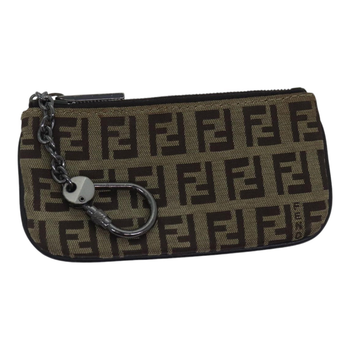 Luxury Fendi Zucchino Canvas Coin Purse Beigeam6906