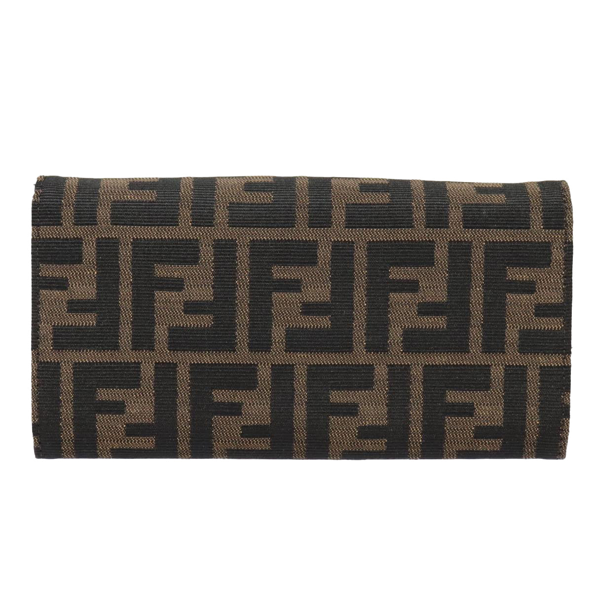 Luxury Fendi Zucca Canvas Long Wallet Black Brown Silveram6992