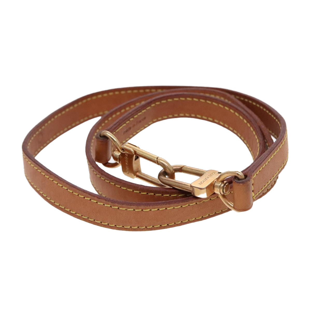 LOUIS VUITTON Shoulder Strap Leather 35.4"" Beige LV am7071