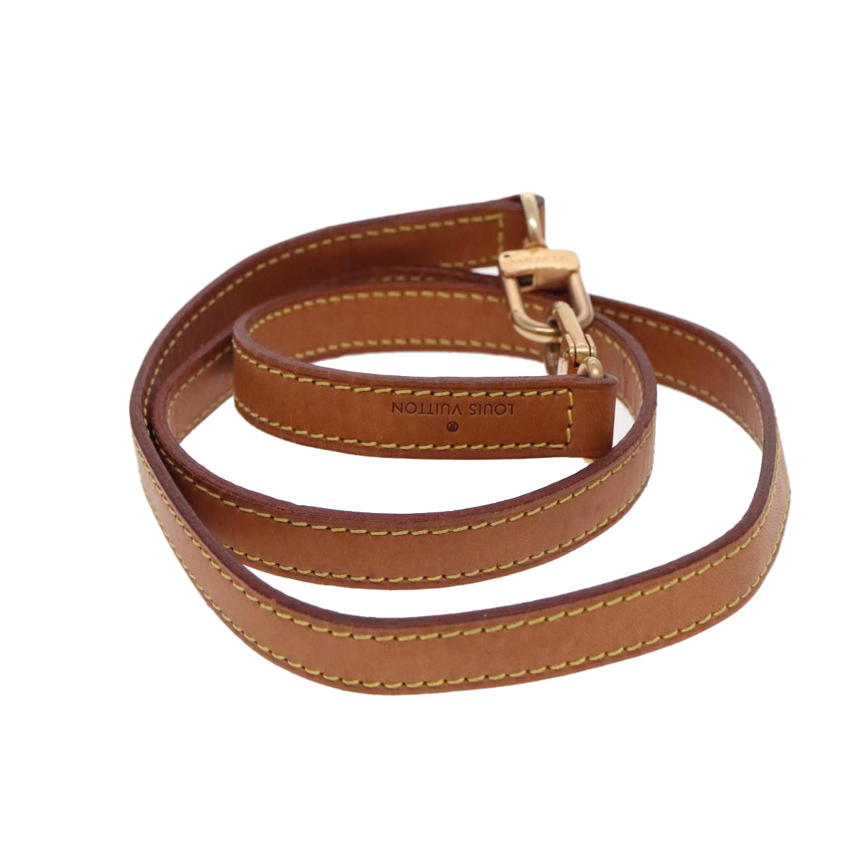 LOUIS VUITTON Shoulder Strap Leather 35.4"" Beige LV am7071