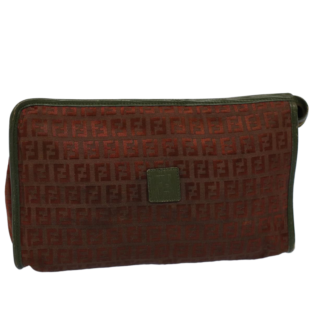 Luxury FendiZucchino Canvas Clutch Bag Vintage Brownar10173