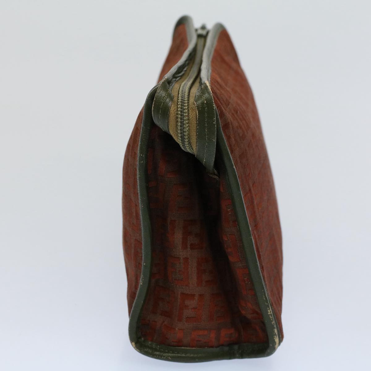 Luxury FendiZucchino Canvas Clutch Bag Vintage Brownar10173