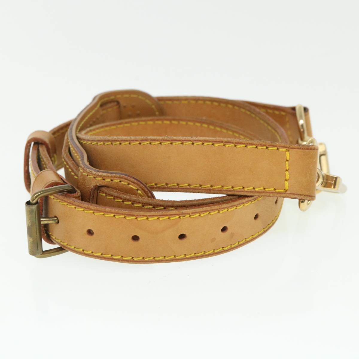 LOUIS VUITTON Adjustable Shoulder Strap Leather 37""-44.1"" Beige ar10292