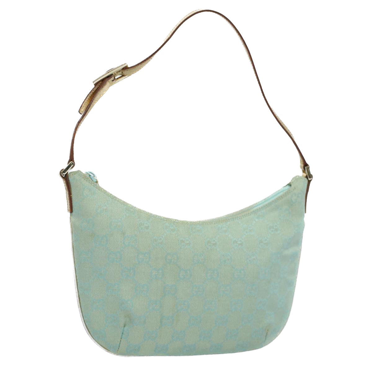 Luxury Gucci GG Canvas Shoulder Bag Light Blue Gold  ar10312