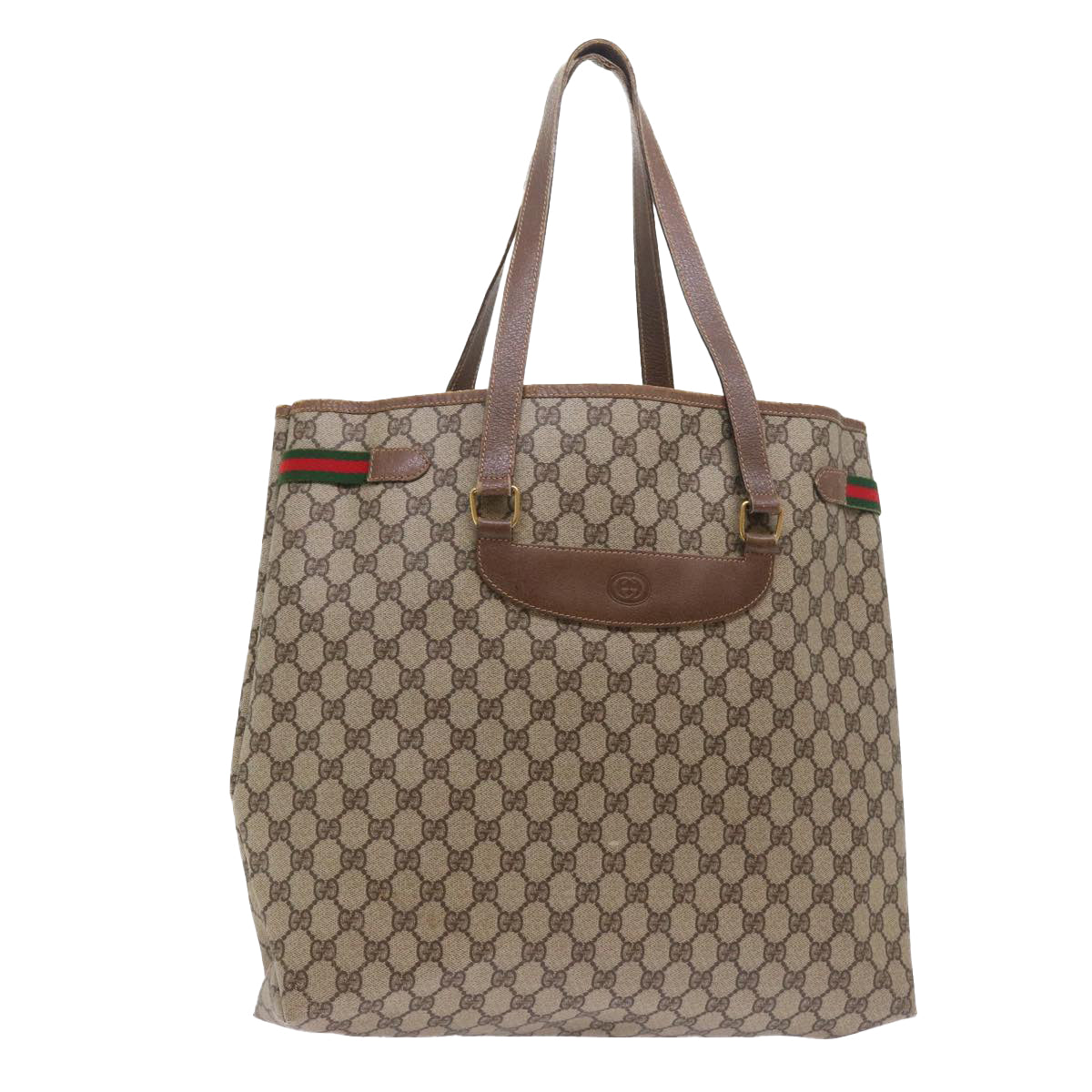 Luxury Gucci GG Canvas Tote Bag PVC Leather Beige  ar10314