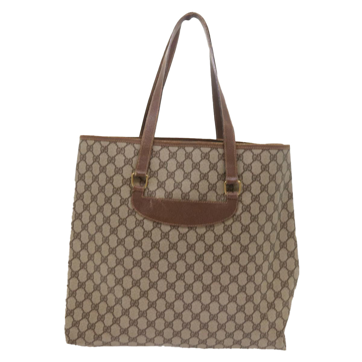 Luxury Gucci GG Canvas Tote Bag PVC Leather Beige  ar10314