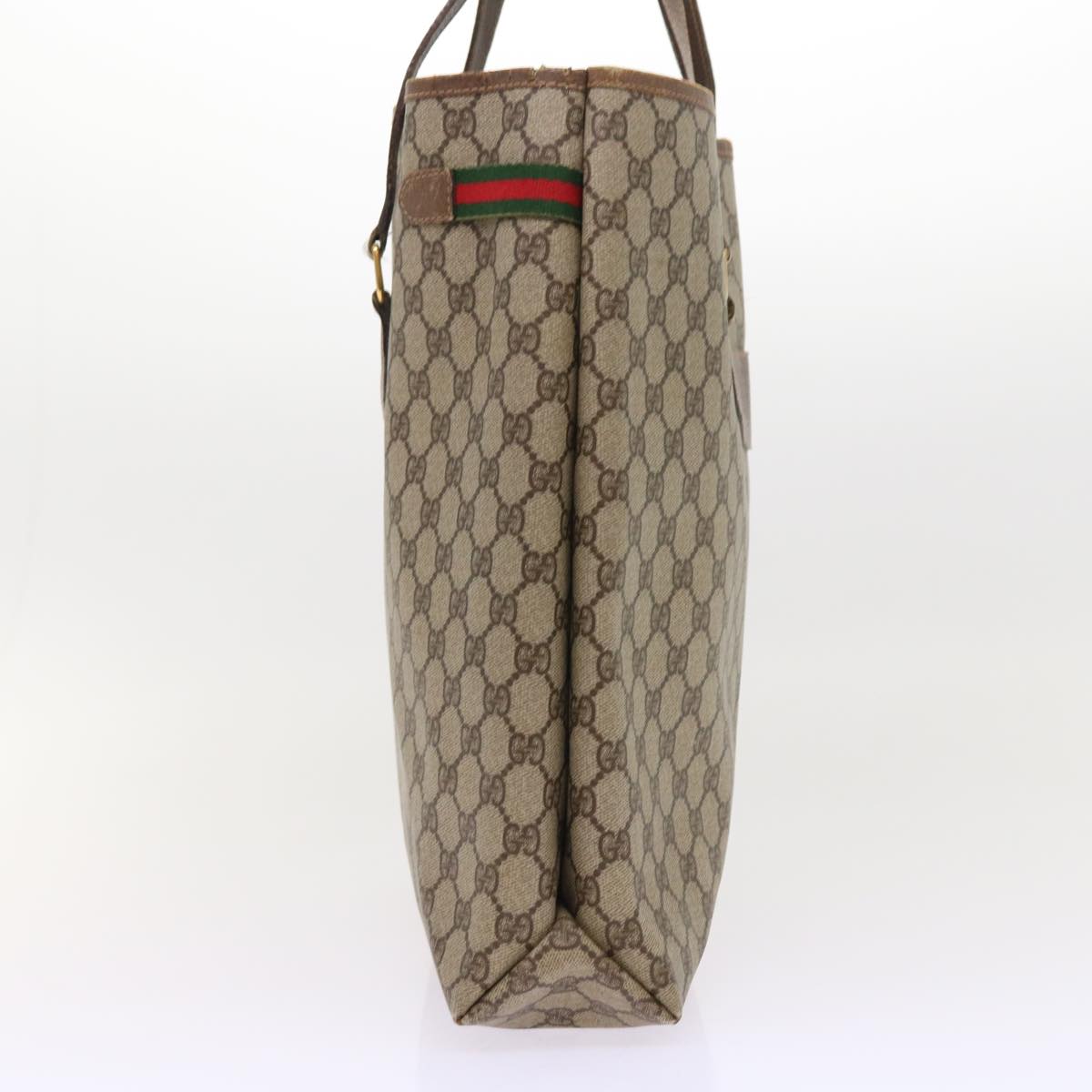 Luxury Gucci GG Canvas Tote Bag PVC Leather Beige  ar10314