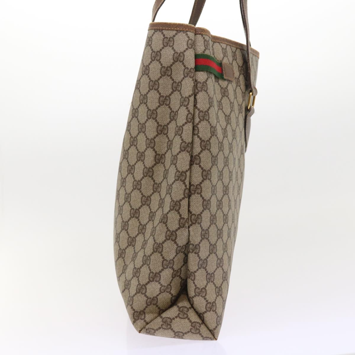 Luxury Gucci GG Canvas Tote Bag PVC Leather Beige  ar10314
