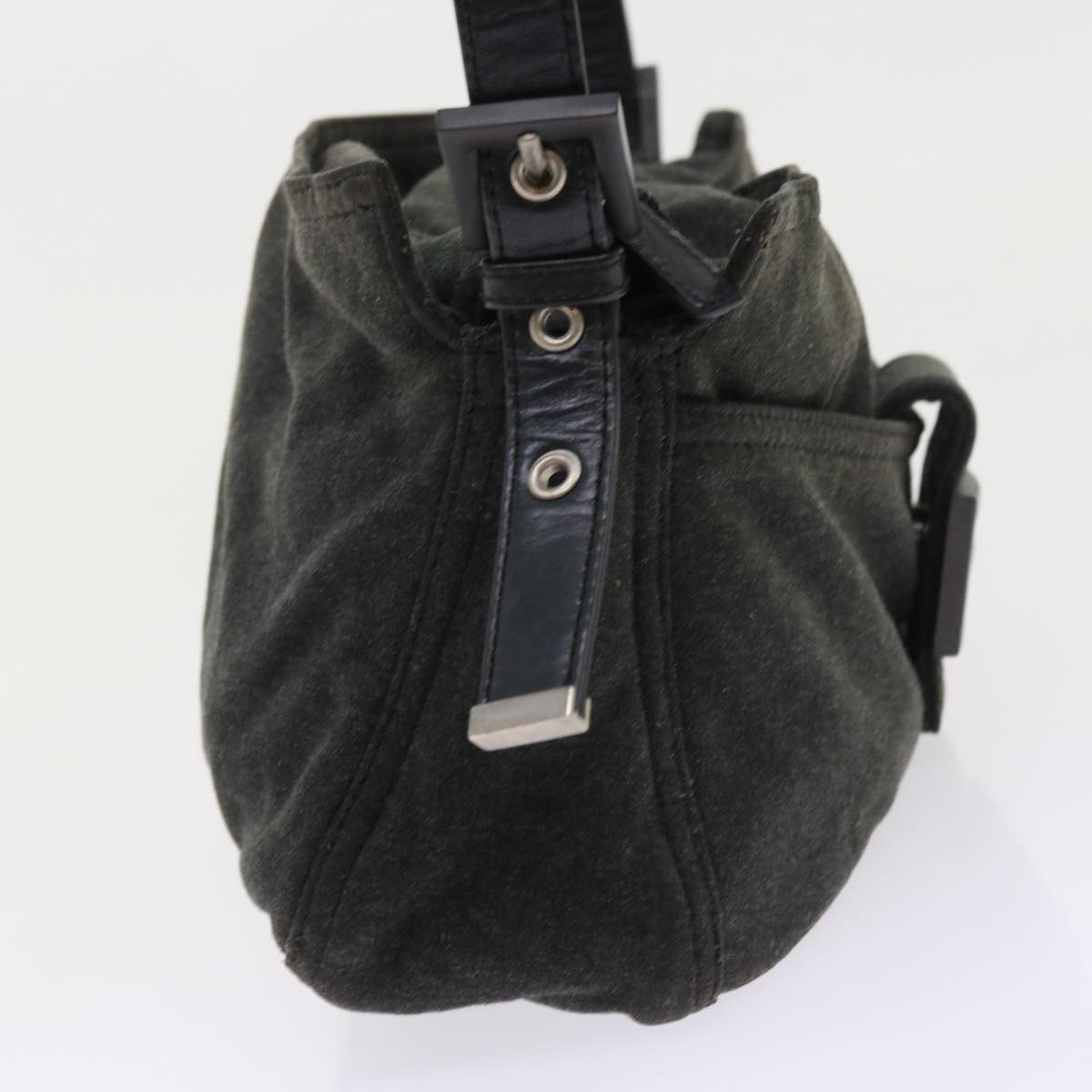 Luxury FendiMamma Baguette Shoulder Bag Canvas Grayar10408