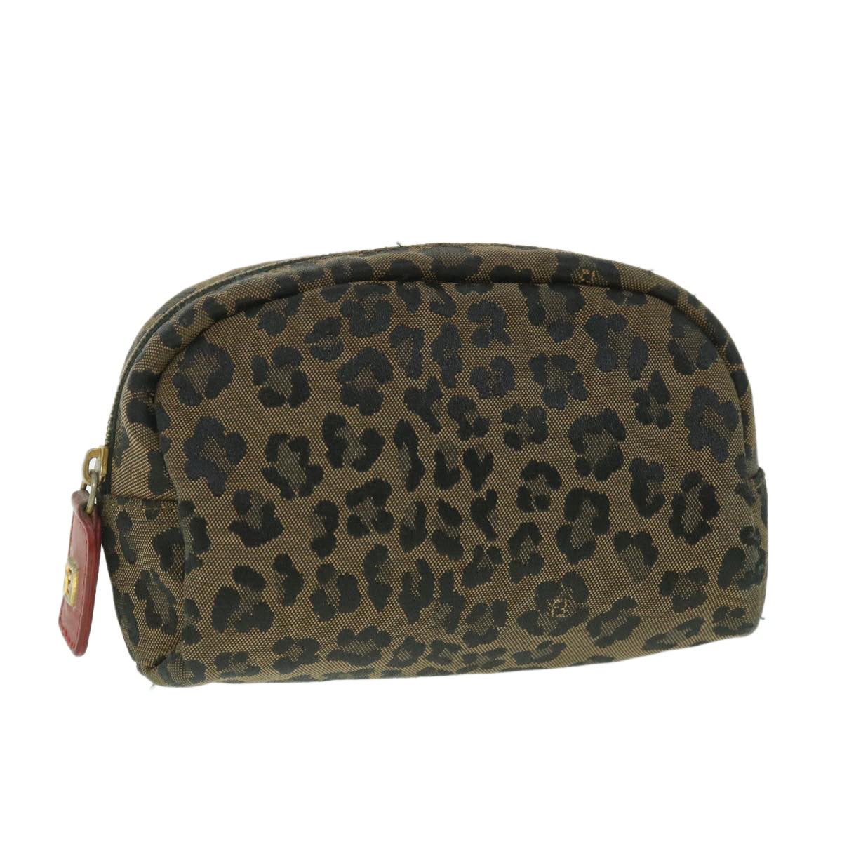 Luxury FendiLeopard Pouch Canvas Brownar10418