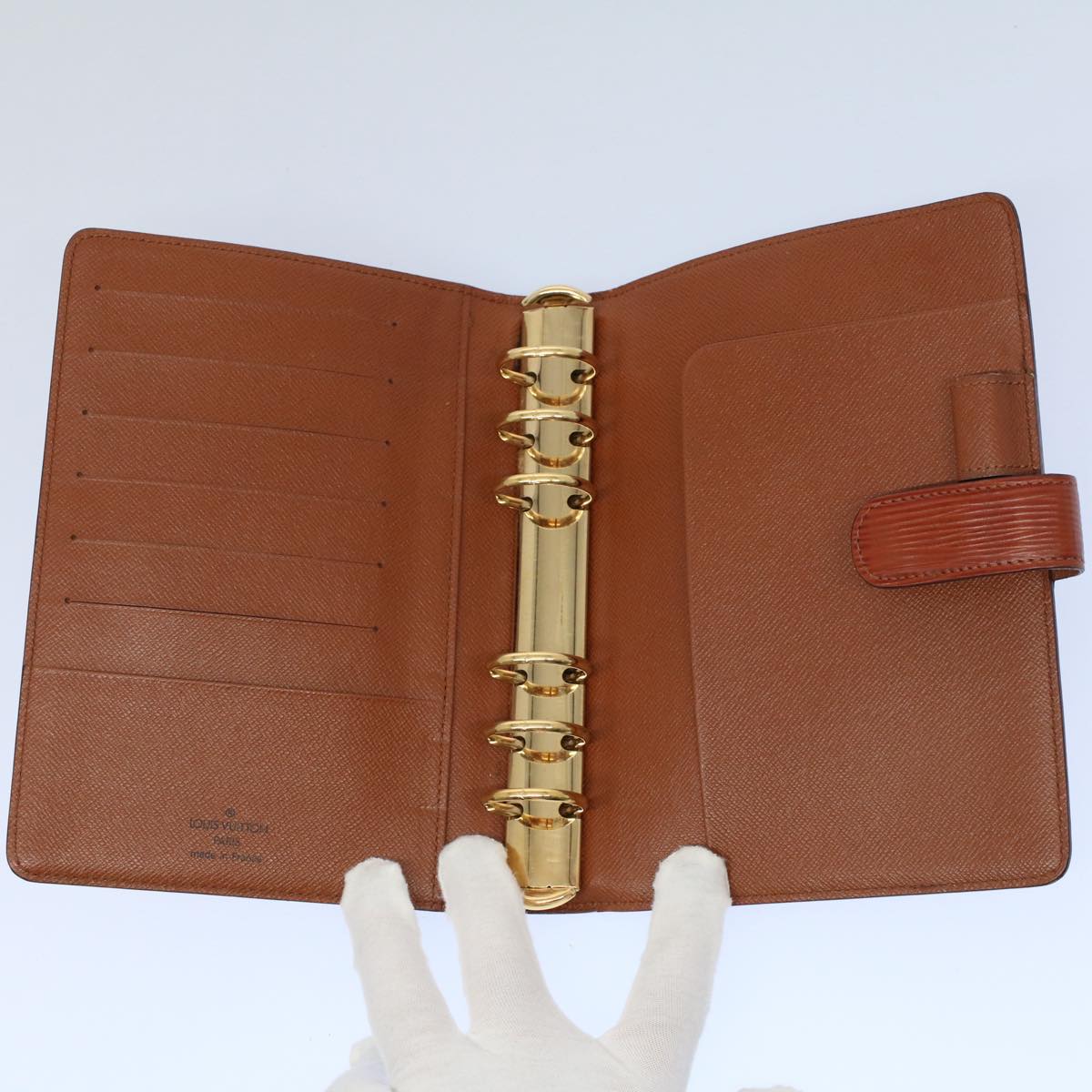 LOUIS VUITTON Epi Agenda MM Day Planner Cover Brown R20043 LV ar10428