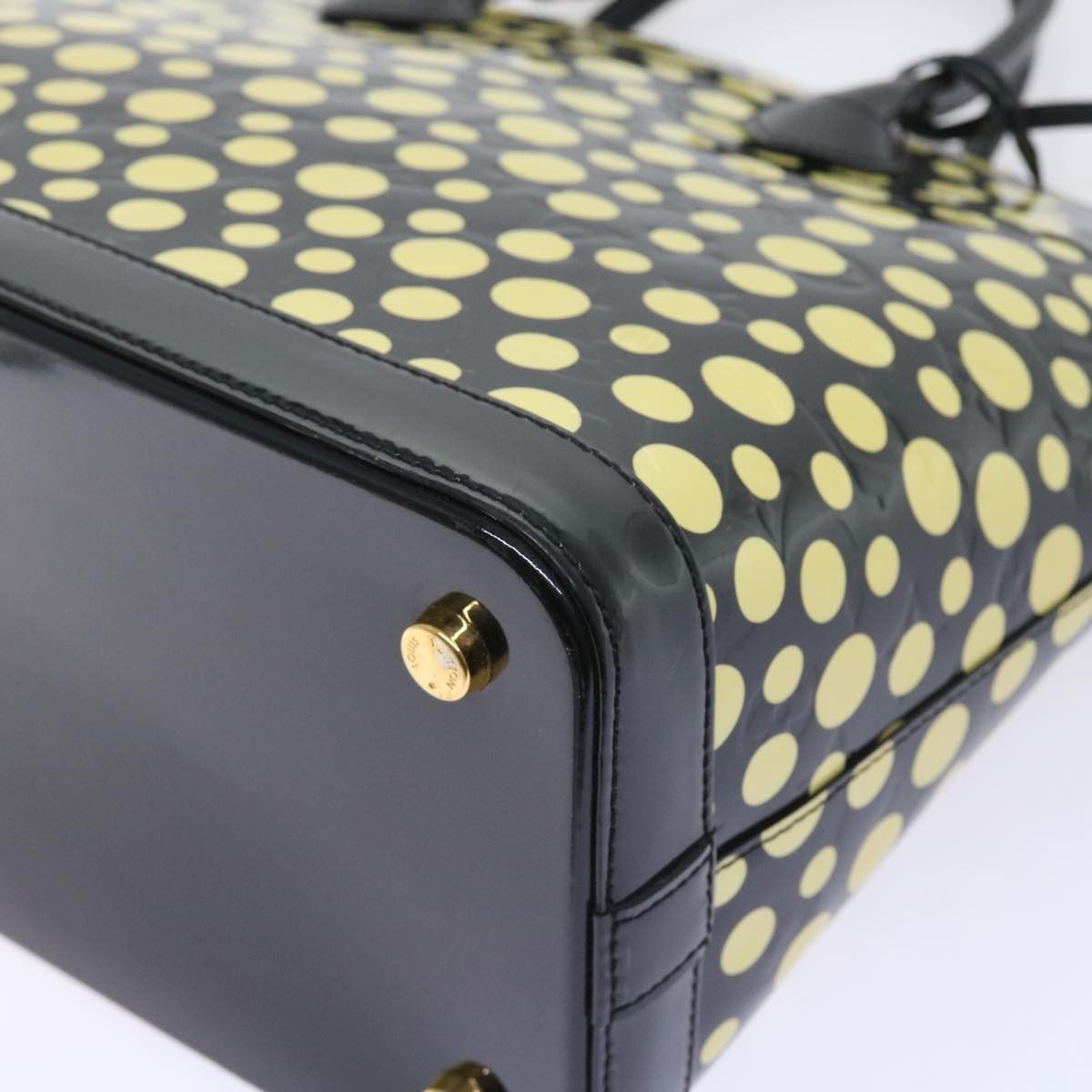 LOUIS VUITTON Vernis Yayoi Kusama Dot Lockit MM Bag Noir M91399 LV ar10576B