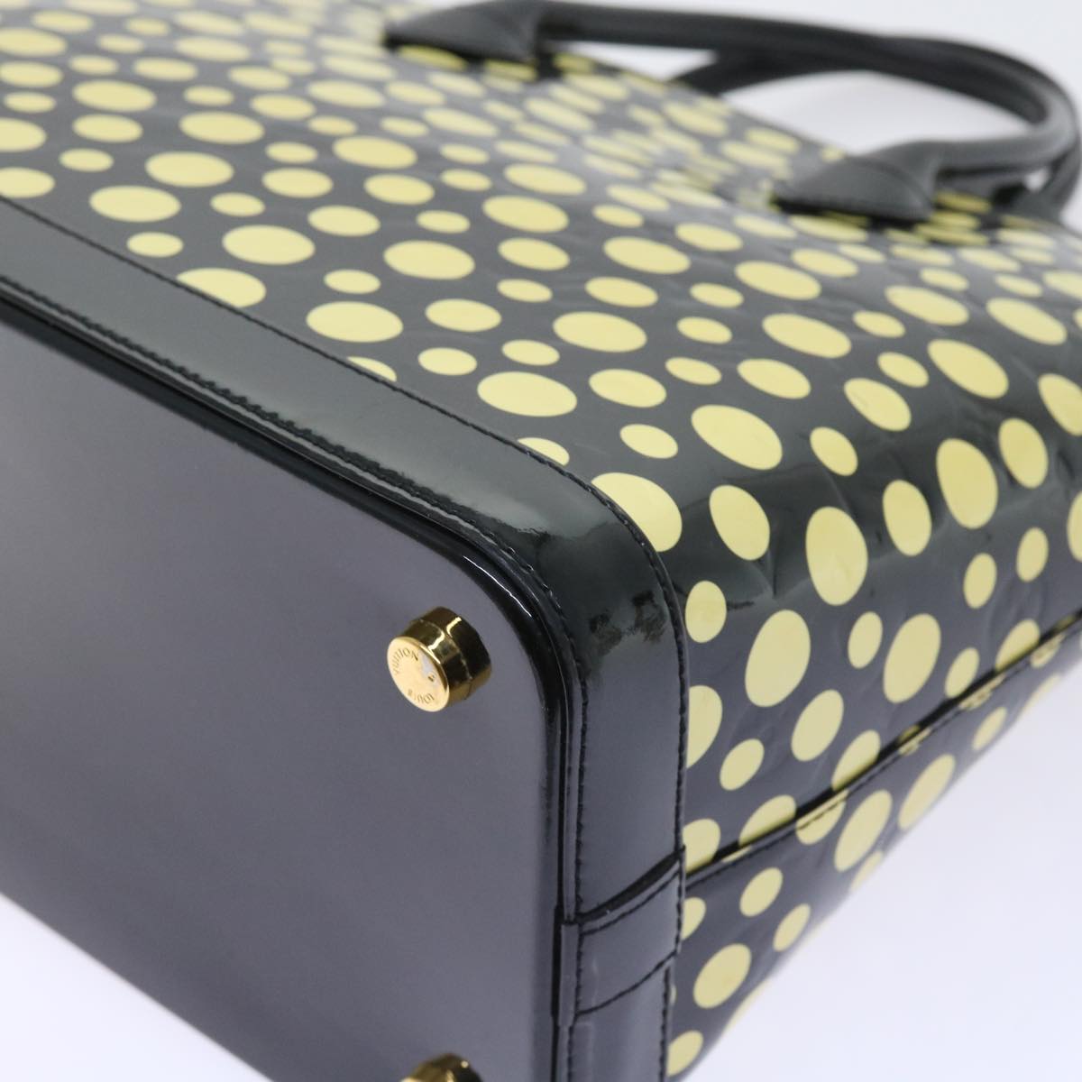 LOUIS VUITTON Vernis Yayoi Kusama Dot Lockit MM Bag Noir M91399 LV ar10576B