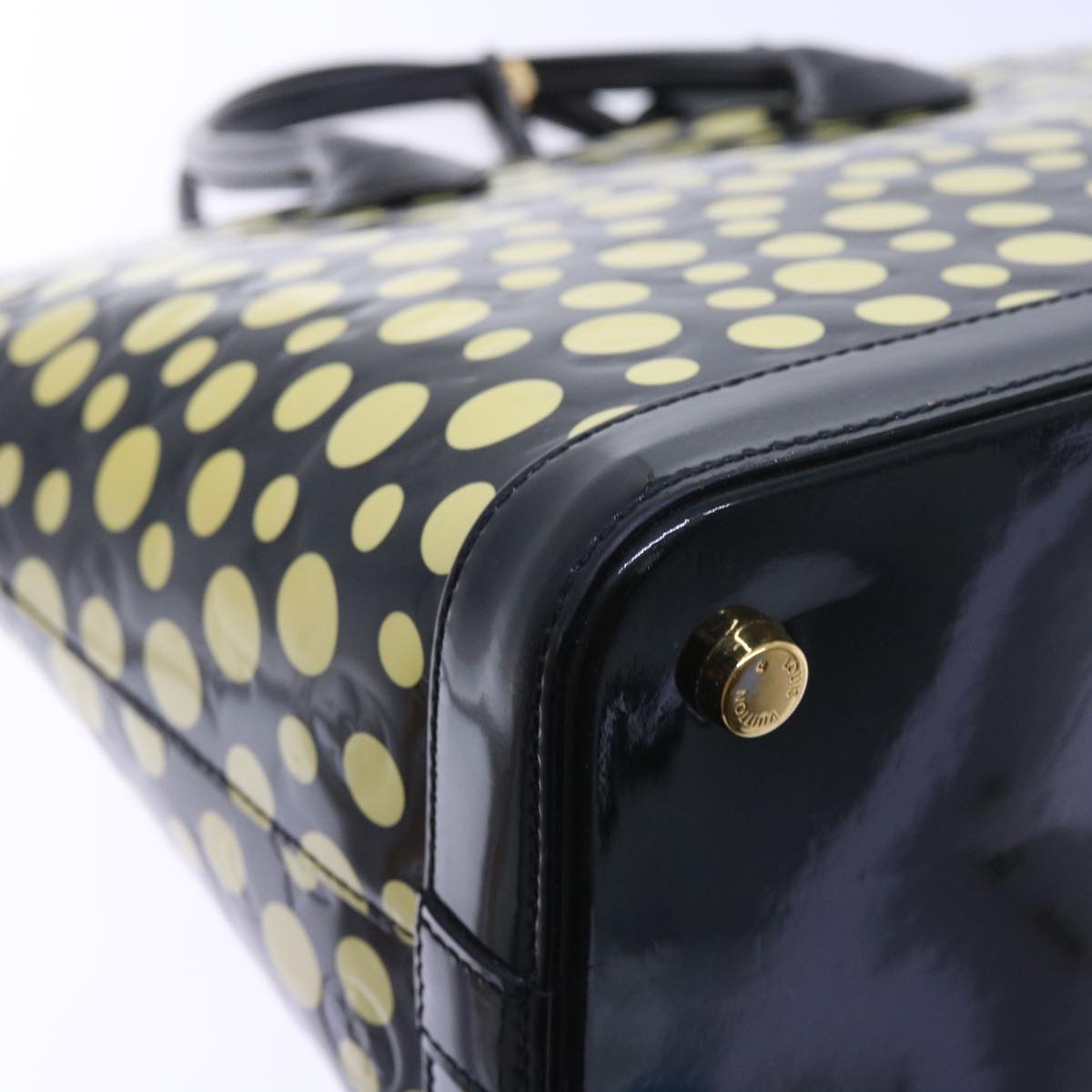 LOUIS VUITTON Vernis Yayoi Kusama Dot Lockit MM Bag Noir M91399 LV ar10576B