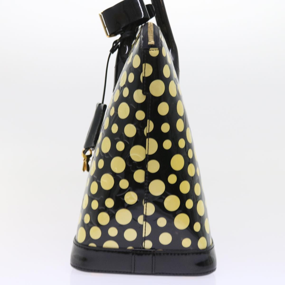LOUIS VUITTON Vernis Yayoi Kusama Dot Lockit MM Bag Noir M91399 LV ar10576B