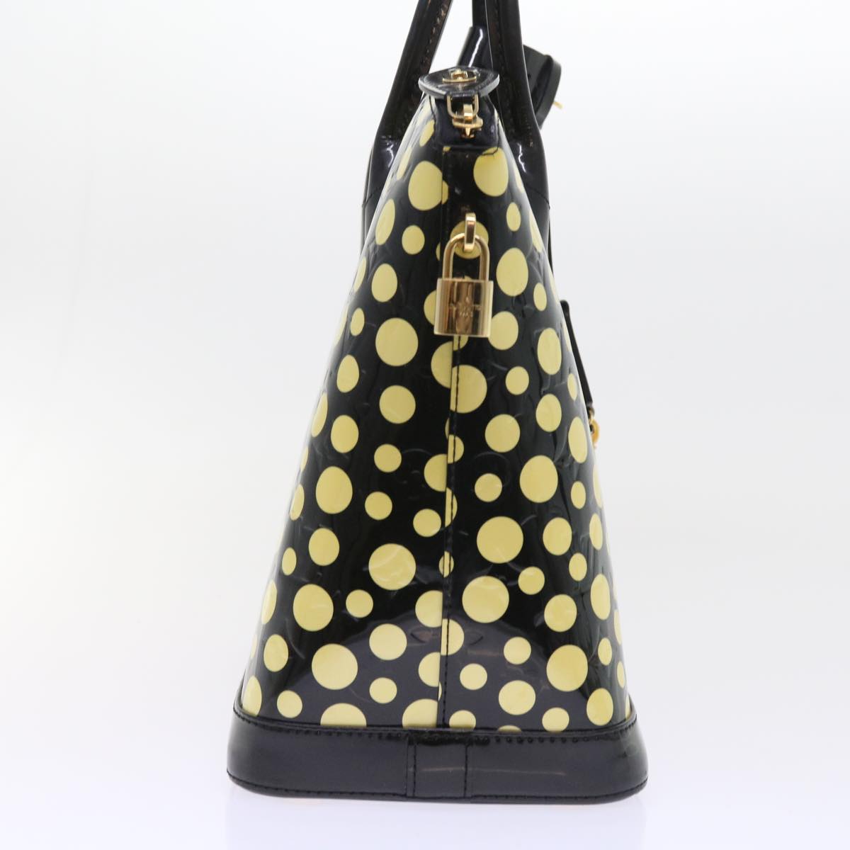 LOUIS VUITTON Vernis Yayoi Kusama Dot Lockit MM Bag Noir M91399 LV ar10576B