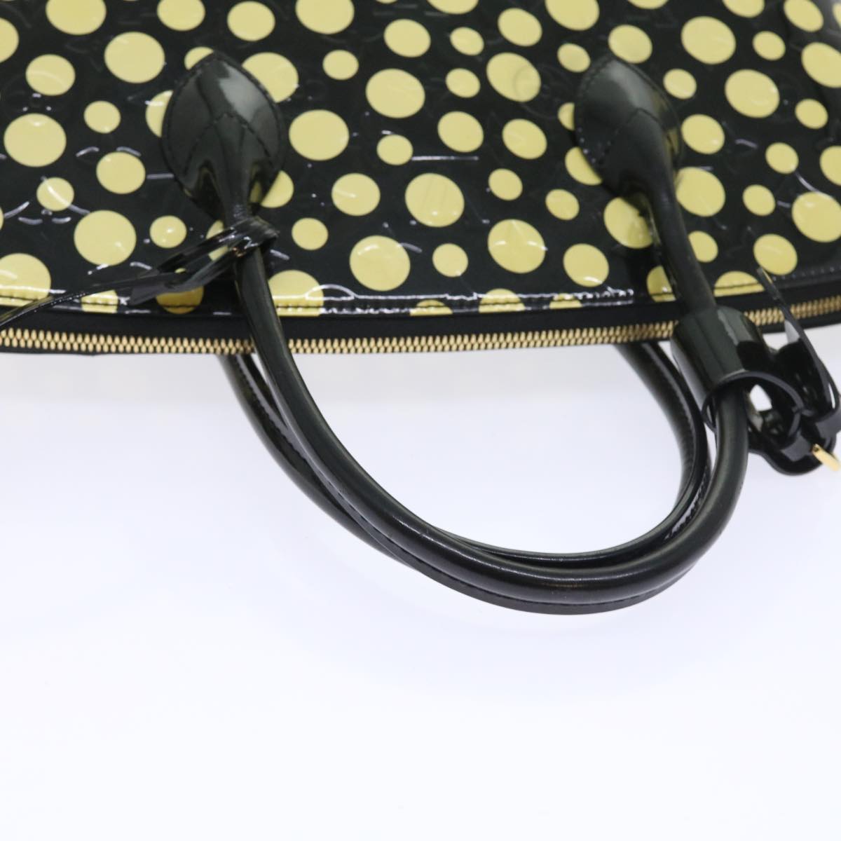 LOUIS VUITTON Vernis Yayoi Kusama Dot Lockit MM Bag Noir M91399 LV ar10576B