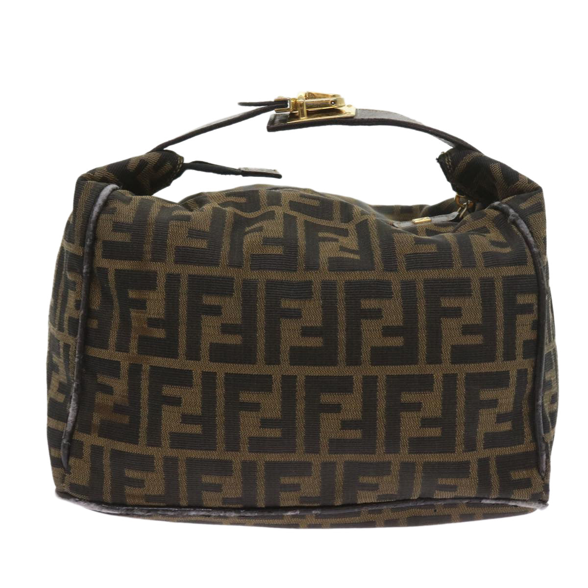 Luxury FendiZucca Canvas Hand Bag Black Brown 2111 26348 088ar10671