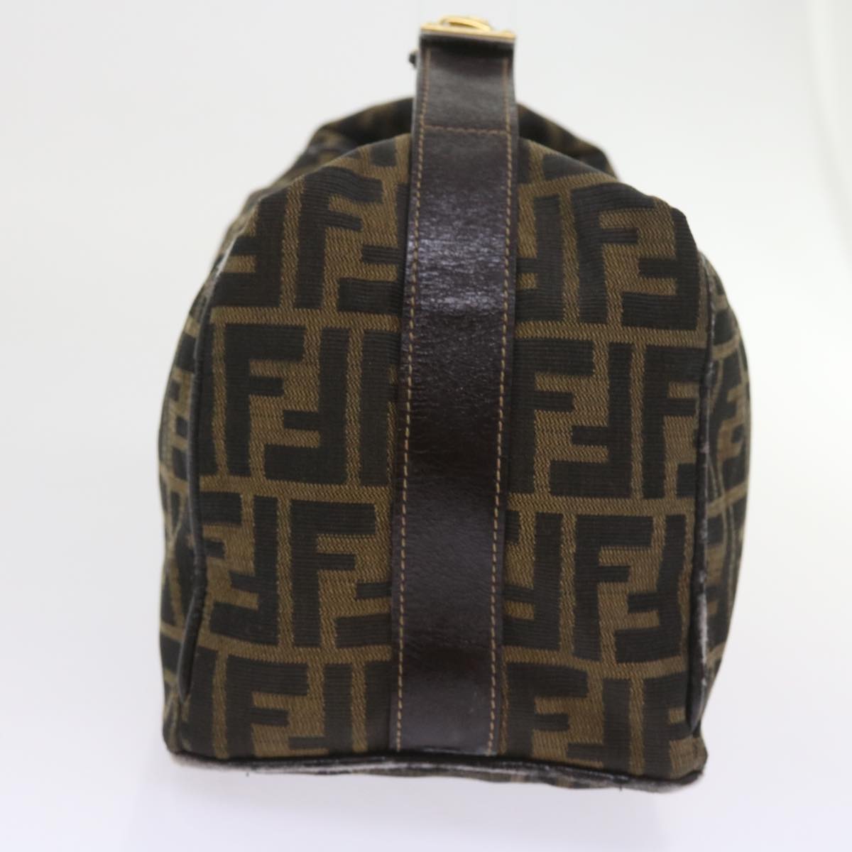Luxury FendiZucca Canvas Hand Bag Black Brown 2111 26348 088ar10671