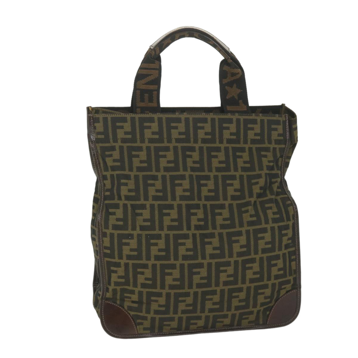 Luxury FendiZucca Canvas Hand Bag Black Brown 2321 26555 098ar10692