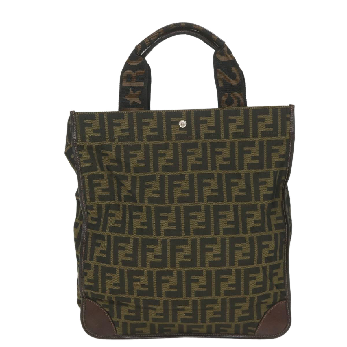 Luxury FendiZucca Canvas Hand Bag Black Brown 2321 26555 098ar10692